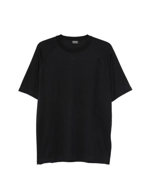 Zegna Black Crew-Neck Short-Sleeve T-Shirt for men