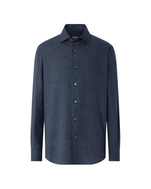 Zegna Blue Cashco Shirt for men