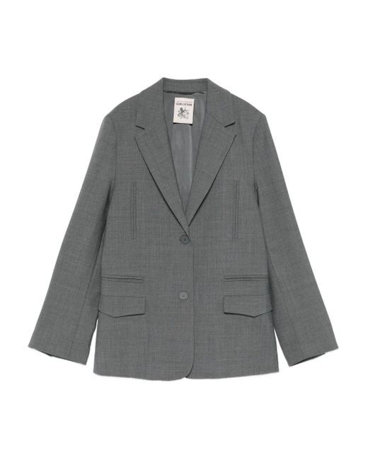 Semicouture Gray Isabella Button-Fastening Blazer
