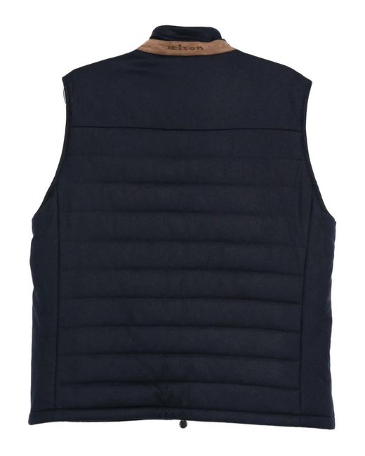 Kiton Blue Quilted Vest for men