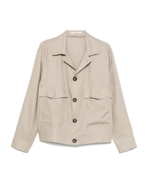 Tagliatore Natural Linen Shirt Jacket for men