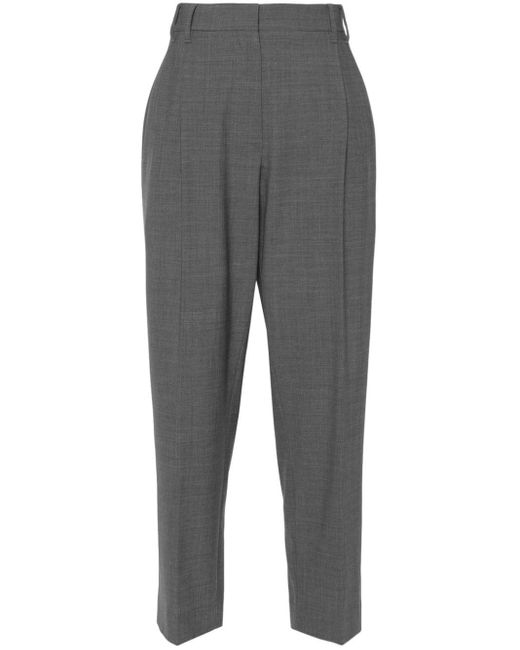 Brunello Cucinelli Gray Pleated Tailored Trousers