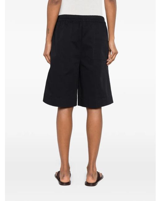 Aspesi Black Short À Poches Et Taille Élastique