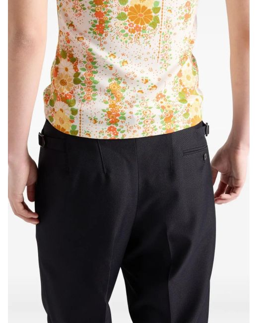 Prada Blue Pleated Trousers for men