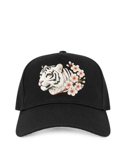 Melt Black Tiger-Print Baseball Cap for men