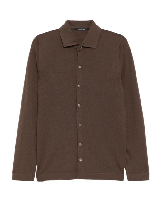 Tagliatore Brown Chemise À Boutonnière Sur Le Devant for men