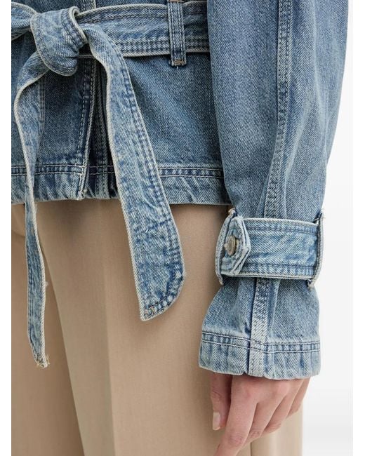 Guess Blue Belted Denim Jacket