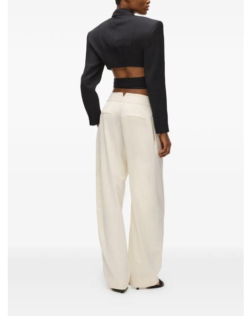 Karl Lagerfeld White Karl Studios Pleated Trousers