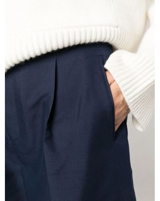 Ralph Lauren Blue Pleated Silk Shorts