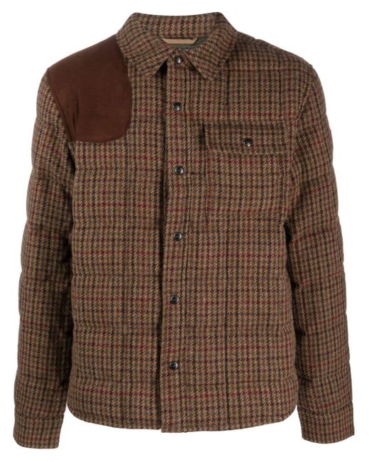 Polo Ralph Lauren Padded Plaid Shirt Jacket in Brown for Men Lyst