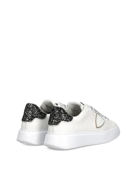 Philippe Model White Temple Round-Toe Sneakers