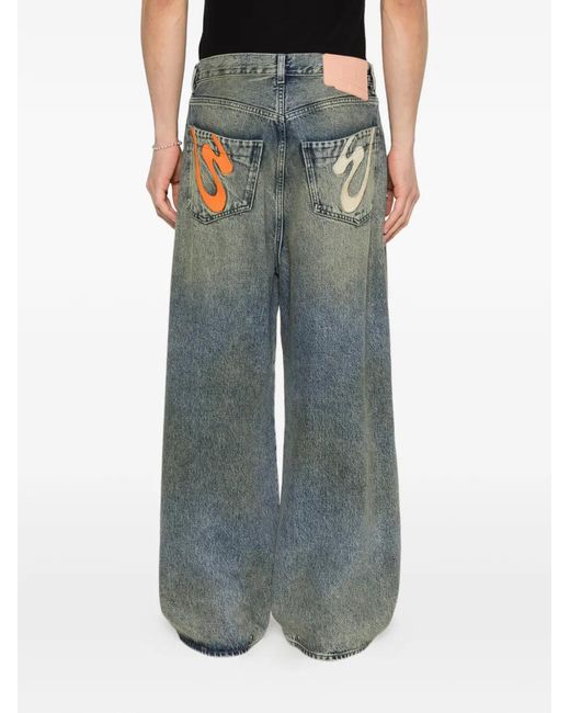 PDF Blue Front-Pleat Jeans for men