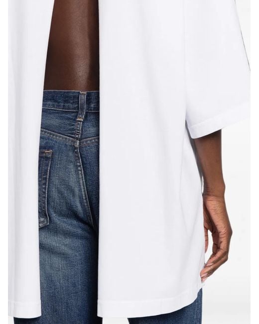 Haikure White T-Shirt Gabrielle À Fente Au Dos