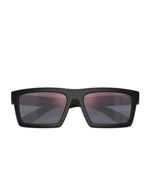 Prada Linea Rossa Gray Rectangle-Frame Sunglasses for men
