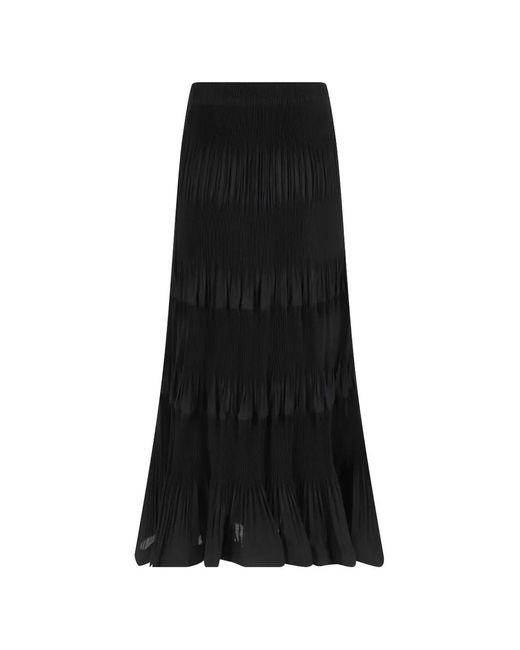 MEIMEIJ Black Plissé Tiered Skirt