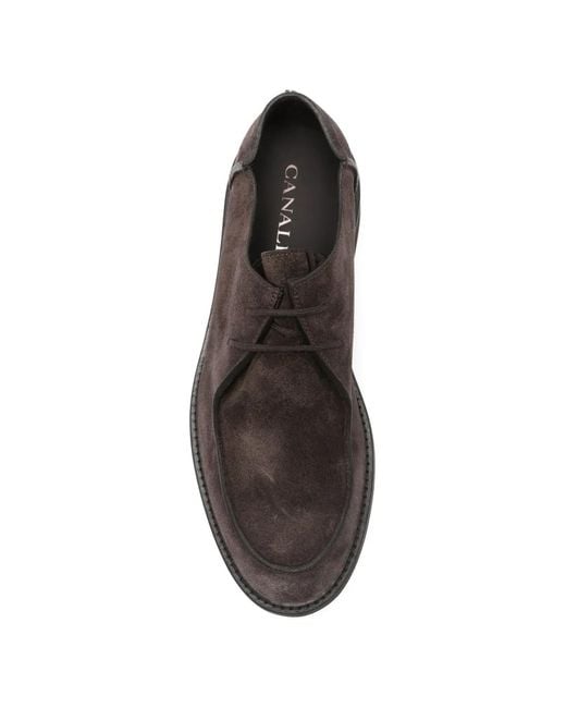 Canali Brown Lace-Up Derby Shoes for men
