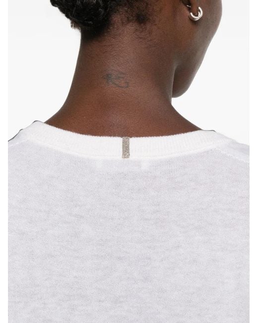 Panicale White V-Neck Sweater