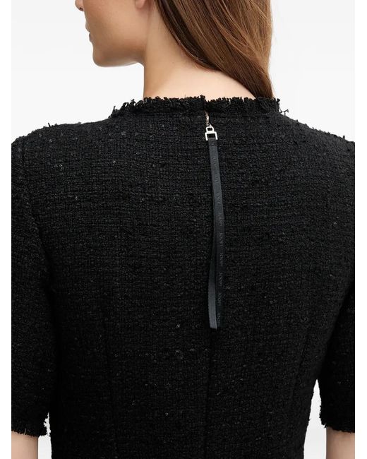 Joop! Black Dari Frayed-Trim Short-Sleeve Mini Dress