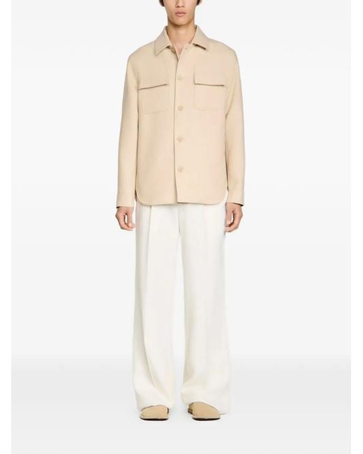 Sandro White Buttoned Oversized Shirt for men