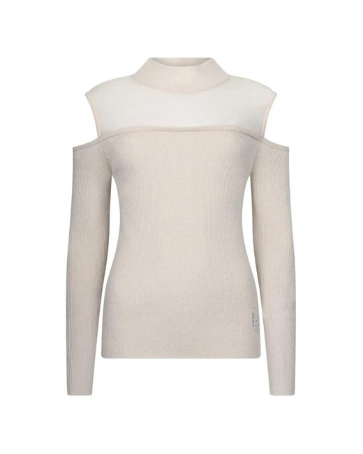 Liu Jo White Logo-Embellishment Sweater