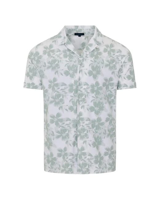 Patrick Assaraf Gray Tropical Floral-Print Shirt for men