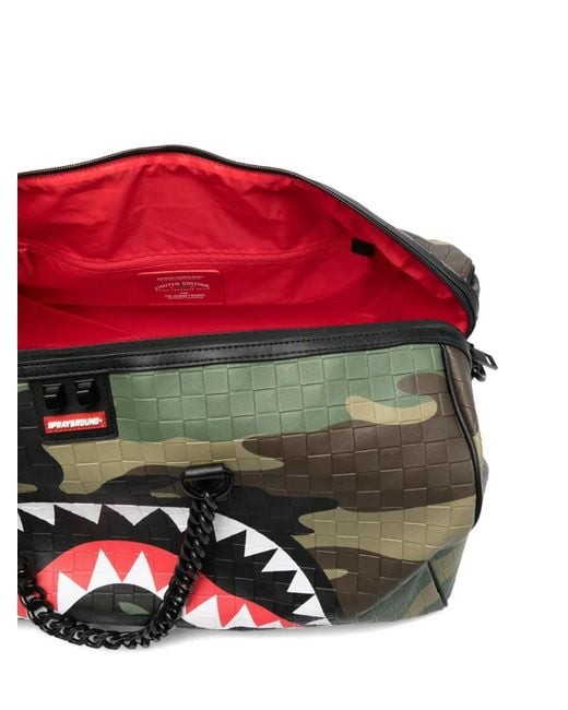 Sprayground Black Camouflage-Pattern Duffle Bag