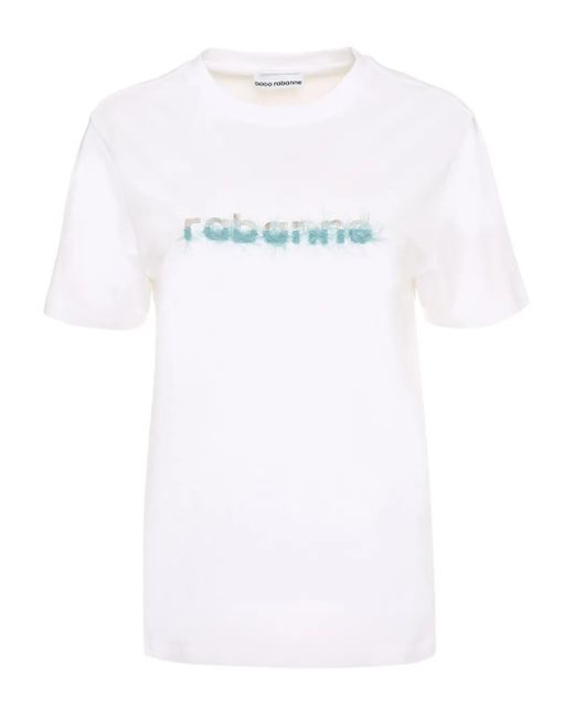 T-Shirt Girocollo di Rabanne in White
