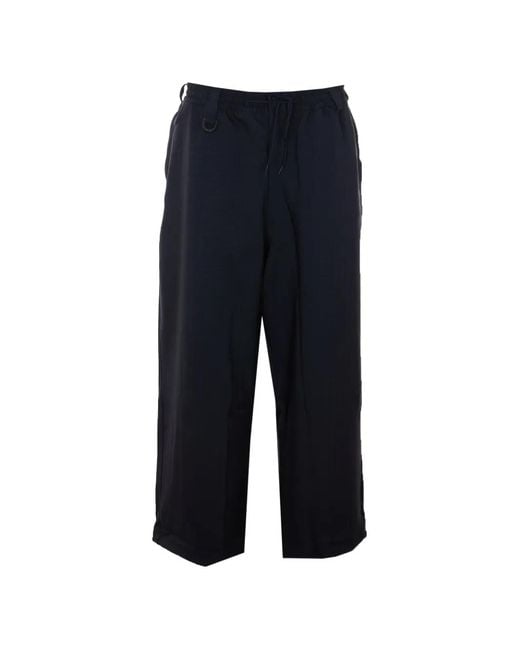 Y-3 Blue Elasticated Wide Track Trousers for men
