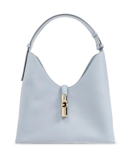 Furla Blue Mittelgroße Goccia Schultertasche