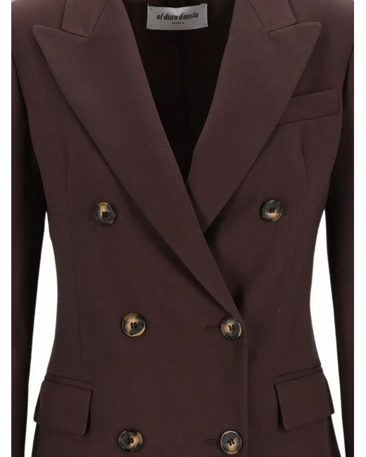 Al Duca D'aosta Brown Double-Breasted Jacket