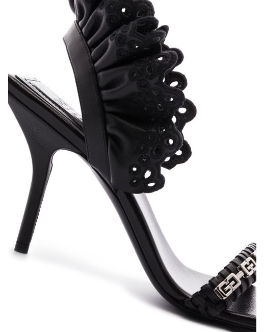 Givenchy Black G Woven Slingback Sandals