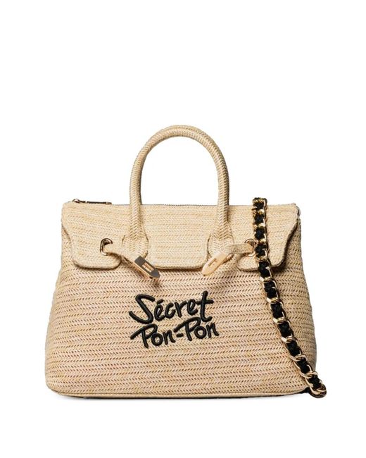 Secret Pon-pon Natural Medium Victoria Shoulder Bag