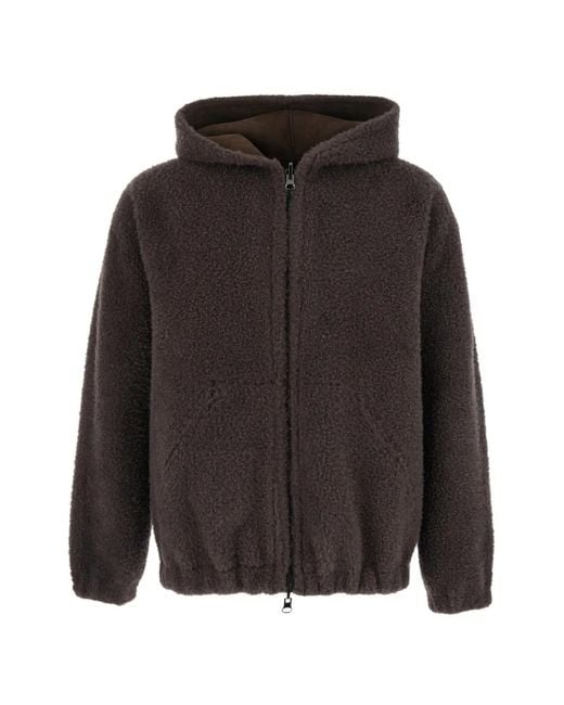VALENTINI 1972 Brown Reversible Hooded Jacket for men