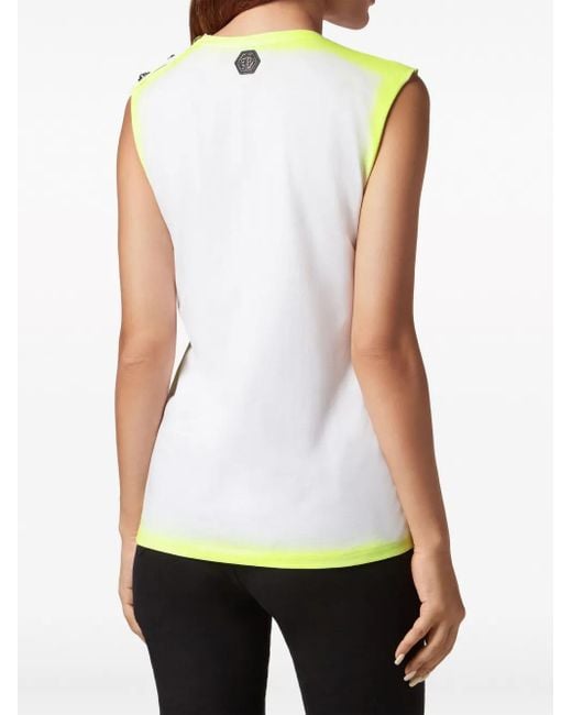 Philipp Plein Tanktop Met Geborduurd Logo in het White