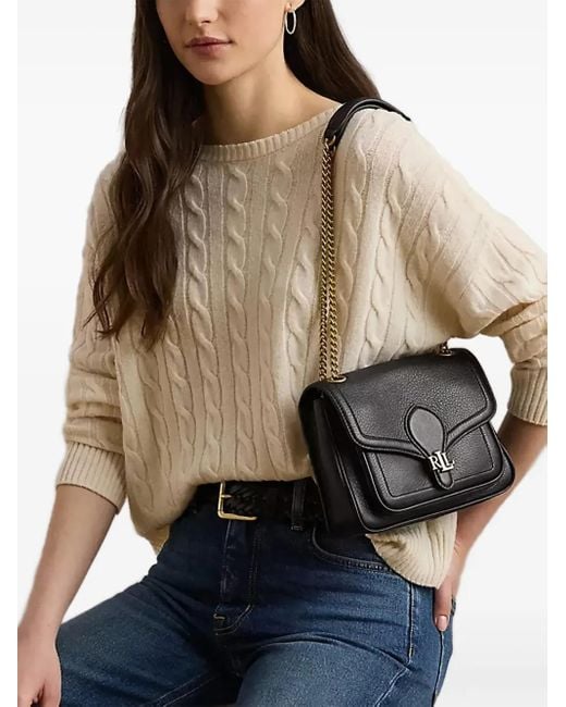 Ralph Lauren Natural Flap-Detail Chain Shoulder Bag