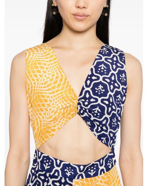 BLAKLACE Blue Geometric-Print Dress