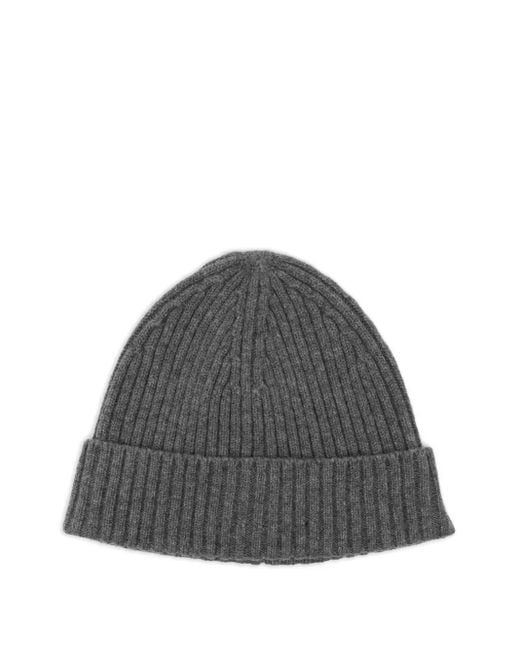 Officine Generale Gray Logo-Patch Beanie