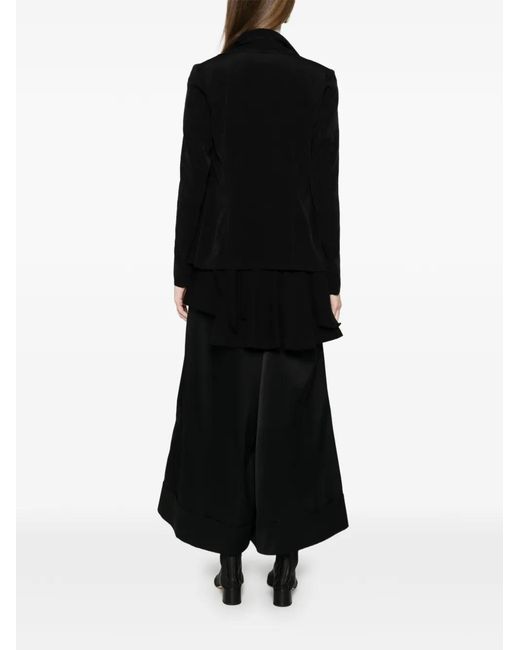 Yohji Yamamoto Black Draped Open-Front Jacket