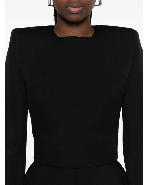Burc Akyol Black Long-Sleeve Crew-Neck Blouse
