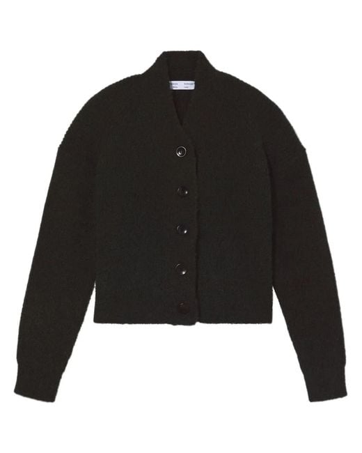 Proenza Schouler Black Fluffy Knit Cardigan