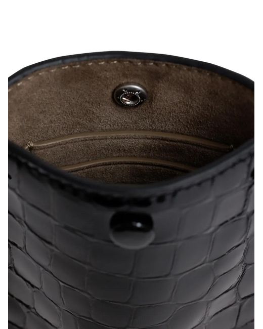 Yu Mei Black Luci Crocodile-Embossed Leather Crossbody Bag