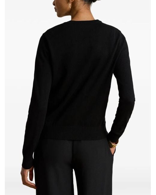 Ralph Lauren Black Belting-Print Cotton-Blend Cardigan