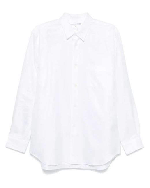 Comme des Garçons White Patterned-Jacquard Shirt for men