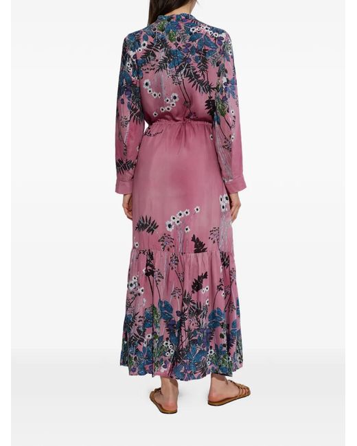 Munthe Pink Bernadette Floral Midi Dress