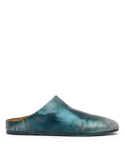 Marsèll Green Round-toe Leather Mules