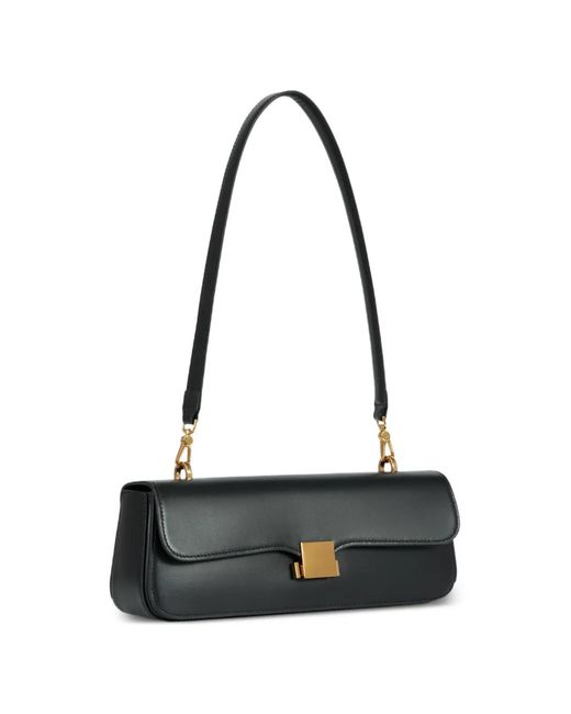 POTAMY White Flap Top Leather Shoulder Bag