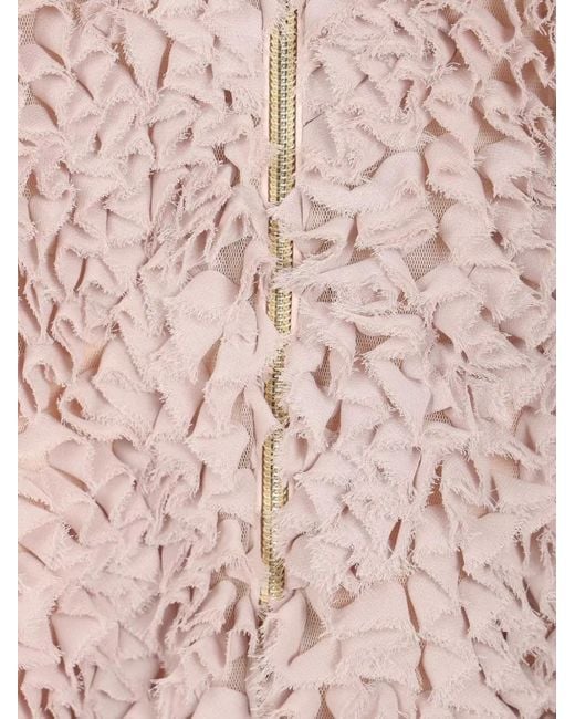 Herno Pink Ruffled Zip Jacket