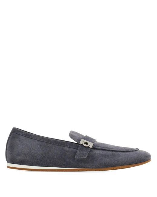 Ferragamo Blue Hug Buckle Loafers for men