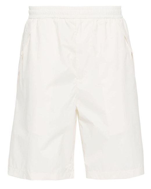 Moncler White Lightweight Bermuda Shorts for men