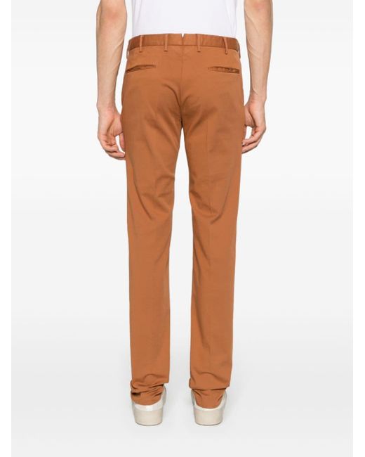 Incotex Brown Mid-rise Tapered Chinos for men